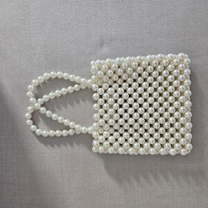 J.Crew Hand-beaded faux-pearl mini bag